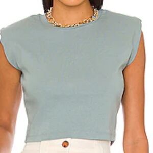 ALLSAINTS Mika Cropped Tank in Dusk Blue Color: Dusk Blue Size Medium